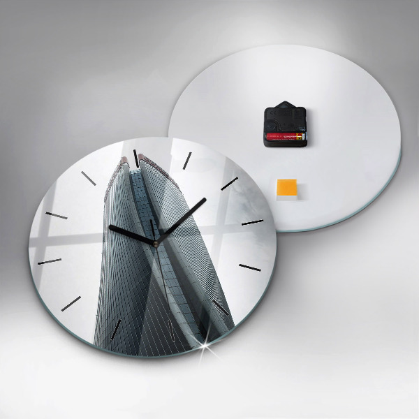 Wanduhr rund mit motiv Mailänder Wolkenkratzer