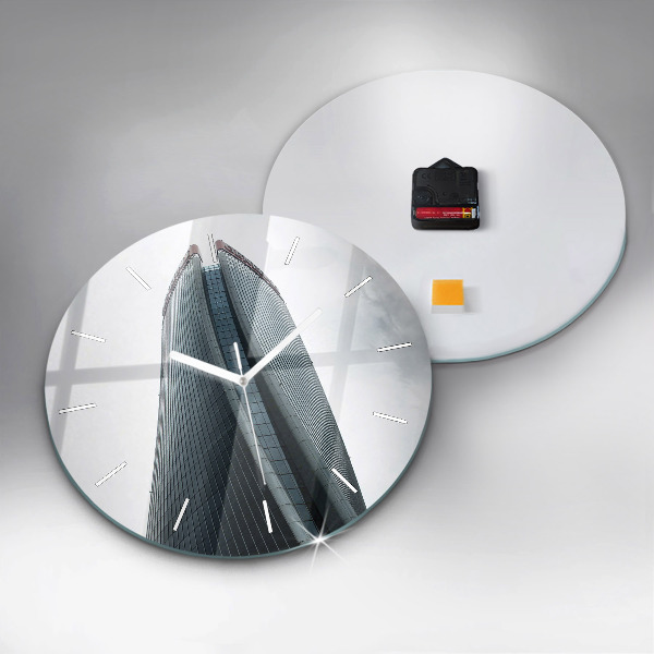 Wanduhr rund mit motiv Mailänder Wolkenkratzer