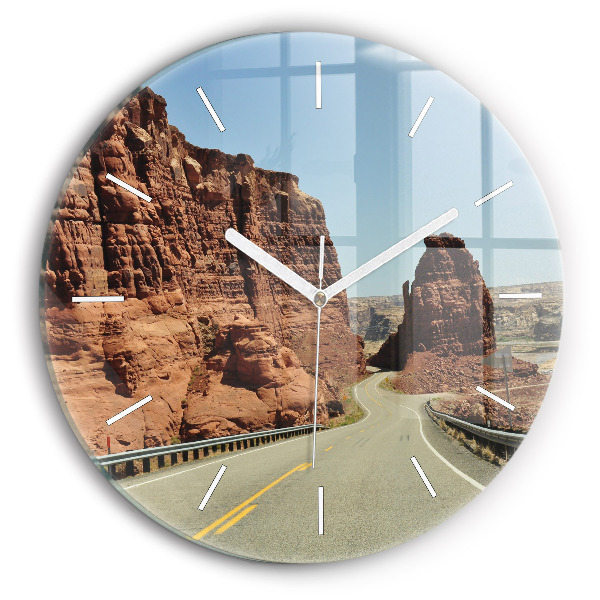 Wanduhr glas rund Die Route 66 in den USA
