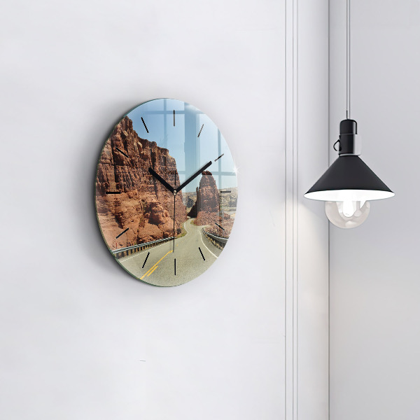 Wanduhr glas rund Die Route 66 in den USA