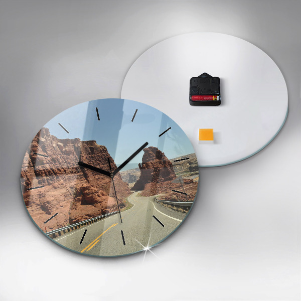 Wanduhr glas rund Die Route 66 in den USA