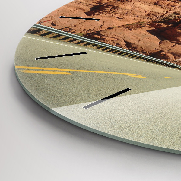 Wanduhr glas rund Die Route 66 in den USA