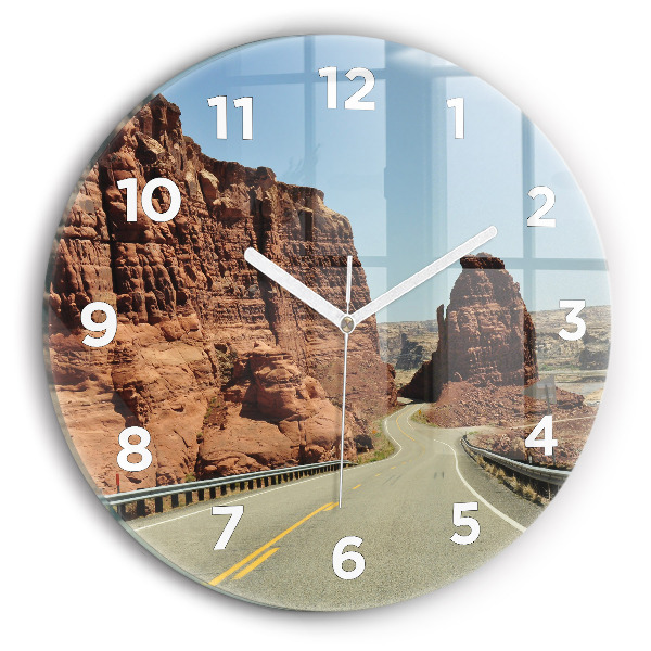 Wanduhr glas rund Die Route 66 in den USA