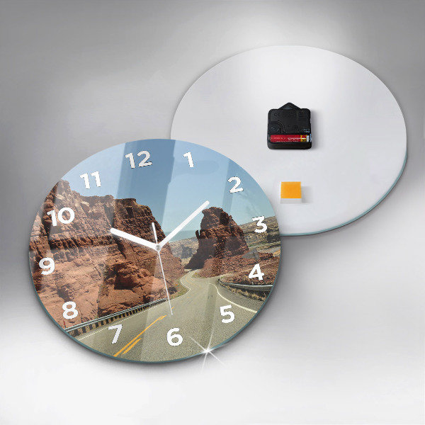 Wanduhr glas rund Die Route 66 in den USA