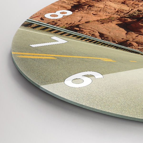 Wanduhr glas rund Die Route 66 in den USA
