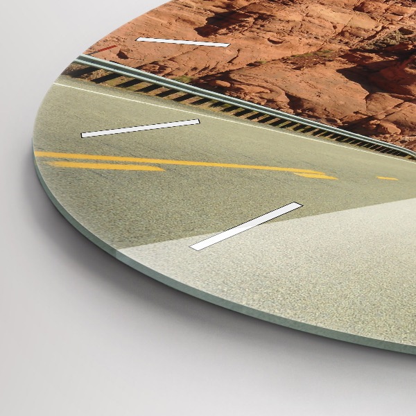 Wanduhr glas rund Die Route 66 in den USA
