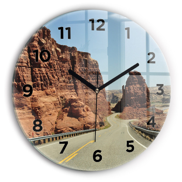 Wanduhr glas rund Die Route 66 in den USA