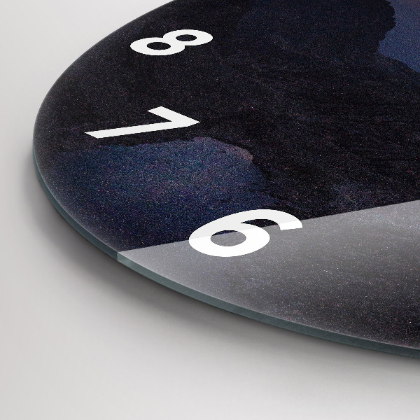 Wanduhr rund mit motiv Berge bei Sonnenuntergang