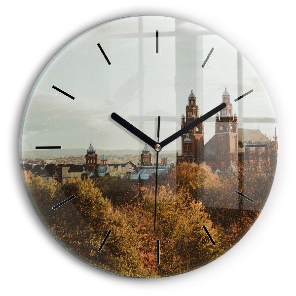 Wanduhr rund mit motiv Kunstgalerie in Glasgow