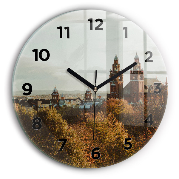Wanduhr rund mit motiv Kunstgalerie in Glasgow