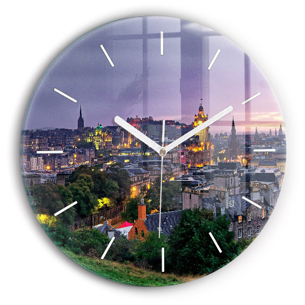 Wanduhr glas rund Edinburgh vom Calton Hill aus