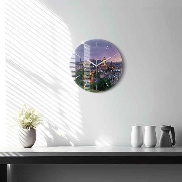 Wanduhr glas rund Edinburgh vom Calton Hill aus