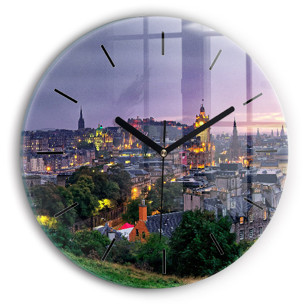 Wanduhr glas rund Edinburgh vom Calton Hill aus