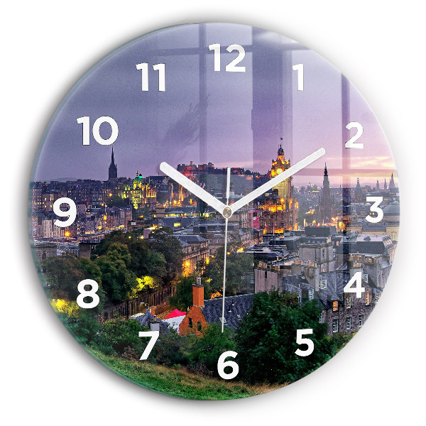 Wanduhr glas rund Edinburgh vom Calton Hill aus
