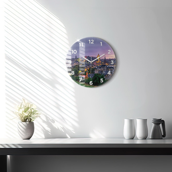 Wanduhr glas rund Edinburgh vom Calton Hill aus