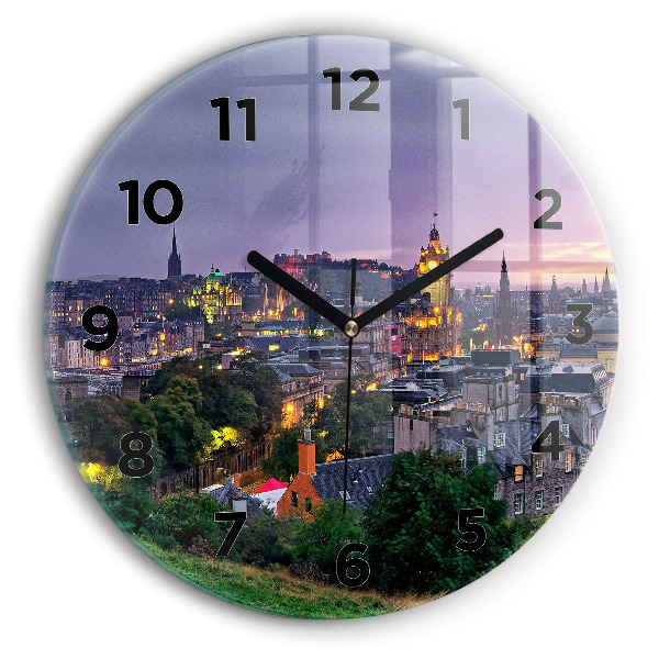 Wanduhr glas rund Edinburgh vom Calton Hill aus