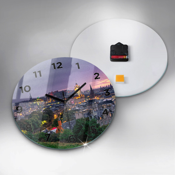Wanduhr glas rund Edinburgh vom Calton Hill aus
