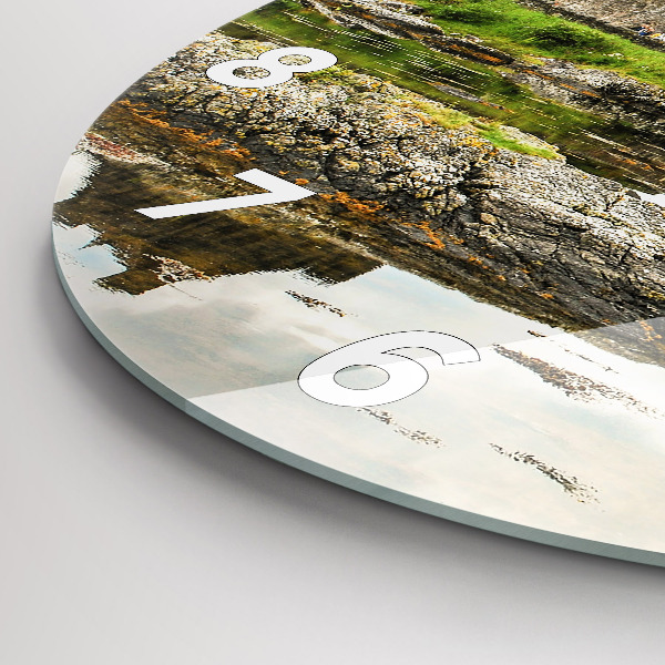 Wanduhr rund mit motiv Schloss Eilean Donan in Schottland