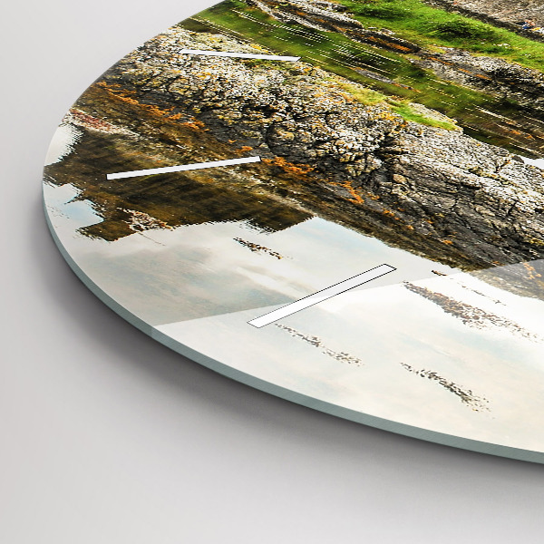Wanduhr rund mit motiv Schloss Eilean Donan in Schottland
