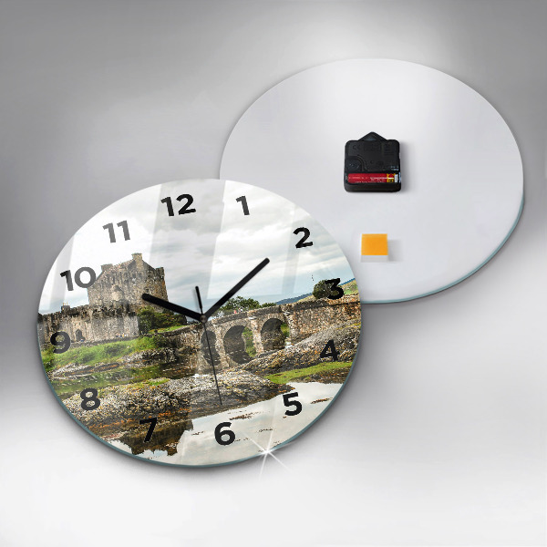Wanduhr rund mit motiv Schloss Eilean Donan in Schottland