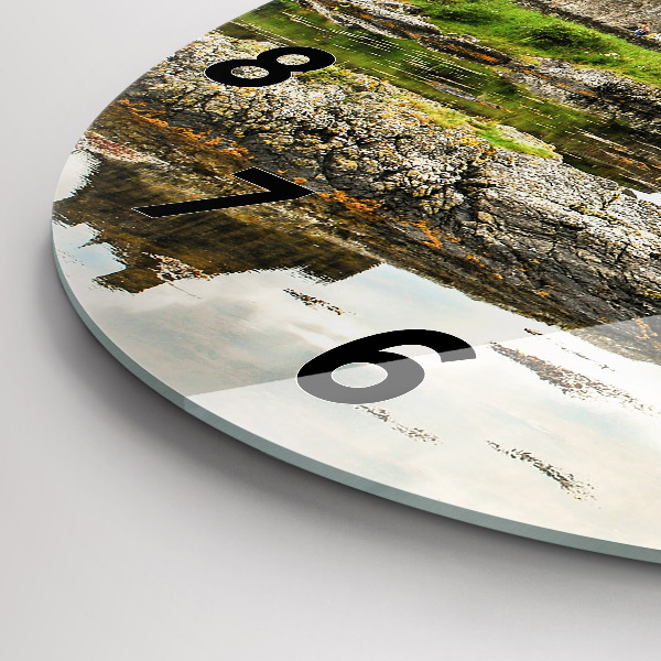 Wanduhr rund mit motiv Schloss Eilean Donan in Schottland