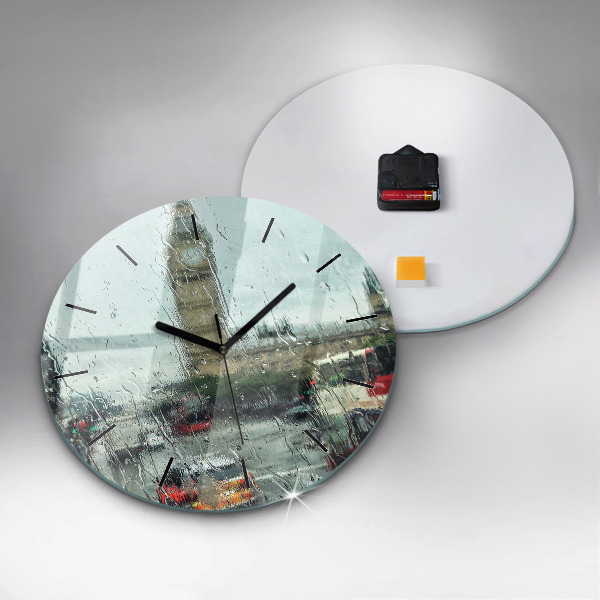 Wanduhr glas rund Verregnetes London