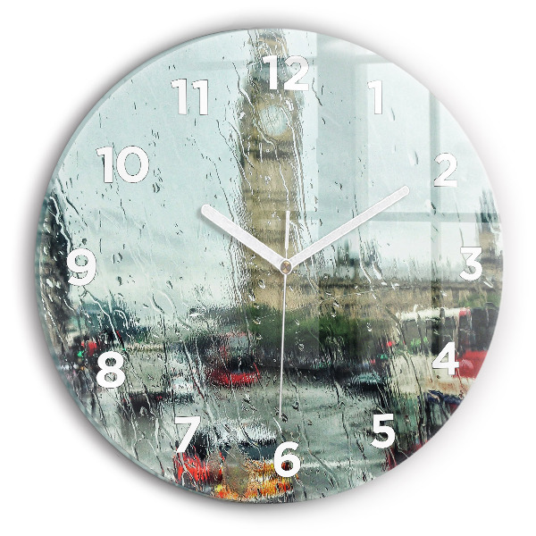 Wanduhr glas rund Verregnetes London