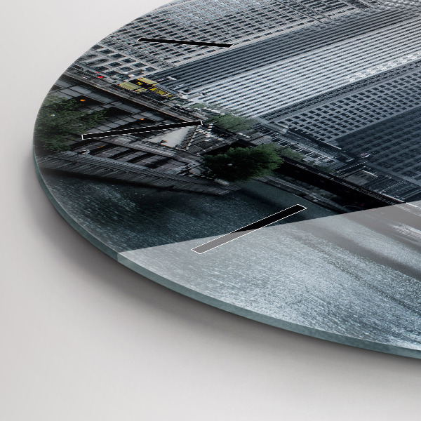 Wanduhr glas rund Boot mit Panoramablick auf die Stadt