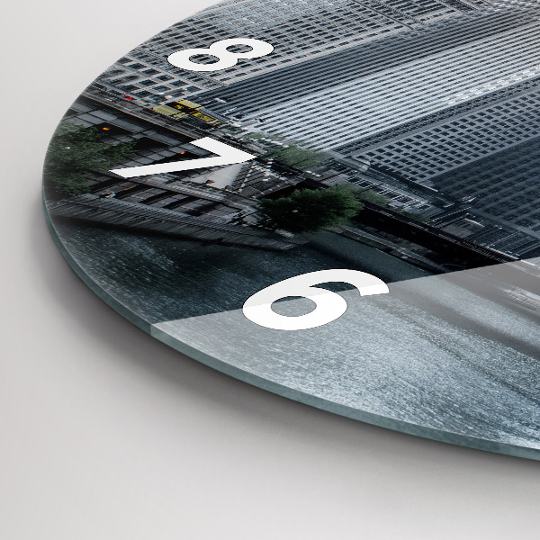Wanduhr glas rund Boot mit Panoramablick auf die Stadt