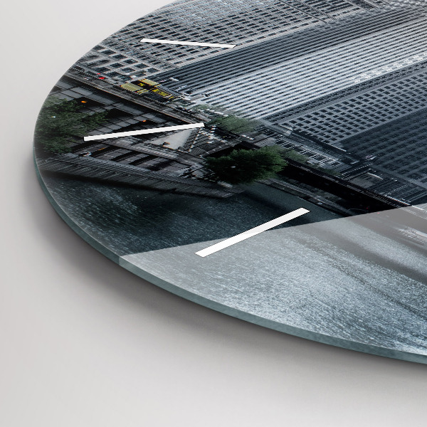 Wanduhr glas rund Boot mit Panoramablick auf die Stadt