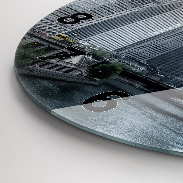 Wanduhr glas rund Boot mit Panoramablick auf die Stadt