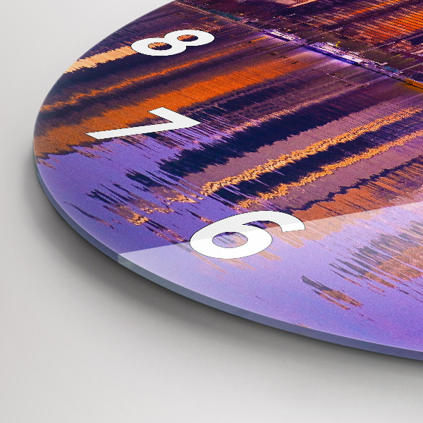 Wanduhr glas rund Blick auf US-Wolkenkratzer