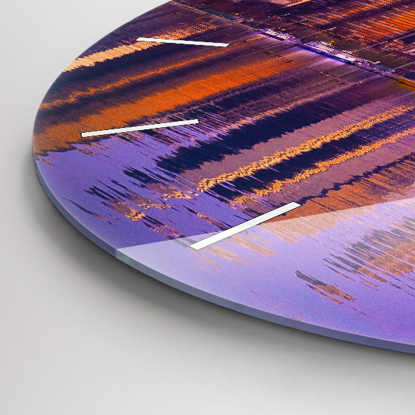 Wanduhr glas rund Blick auf US-Wolkenkratzer