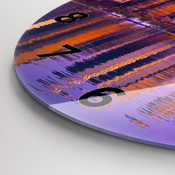 Wanduhr glas rund Blick auf US-Wolkenkratzer