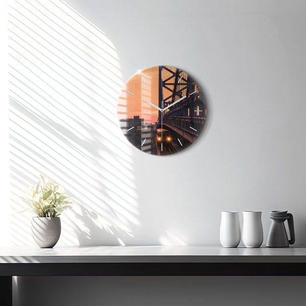 Wanduhr glas rund Benjamin-Franklin-Brücke