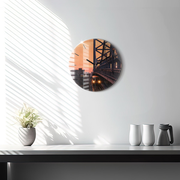 Wanduhr glas rund Benjamin-Franklin-Brücke
