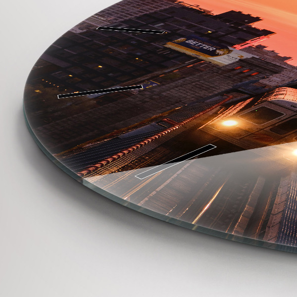 Wanduhr glas rund Benjamin-Franklin-Brücke