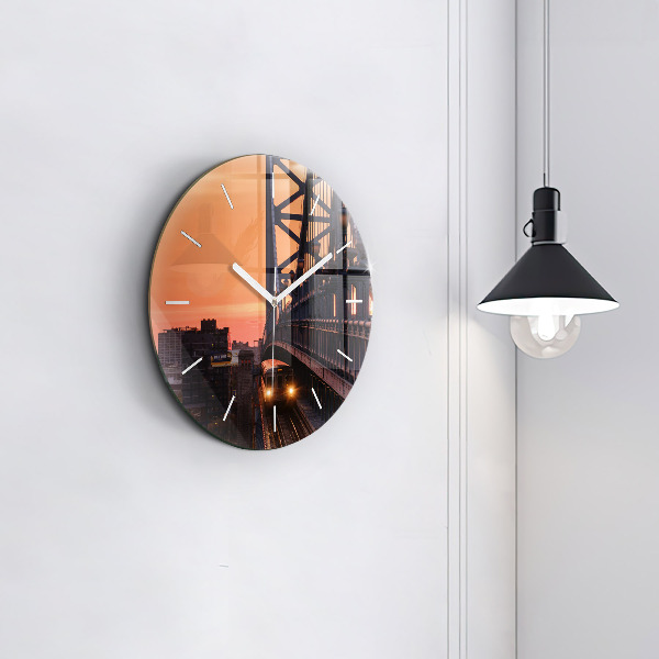 Wanduhr glas rund Benjamin-Franklin-Brücke