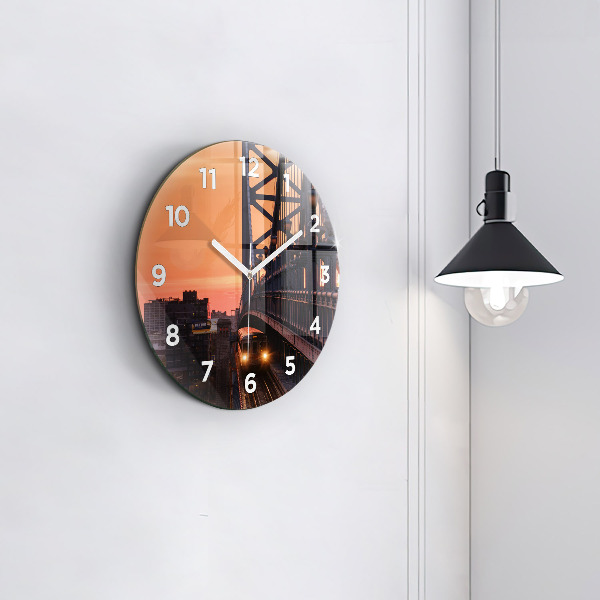 Wanduhr glas rund Benjamin-Franklin-Brücke