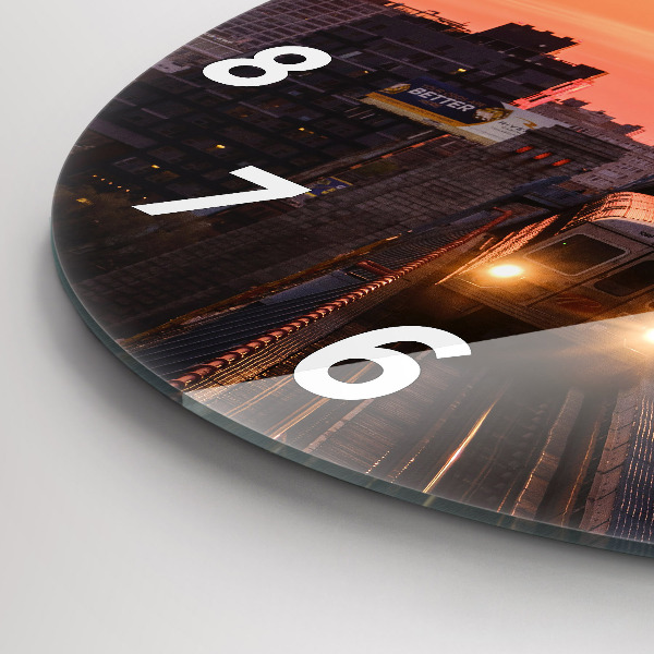 Wanduhr glas rund Benjamin-Franklin-Brücke