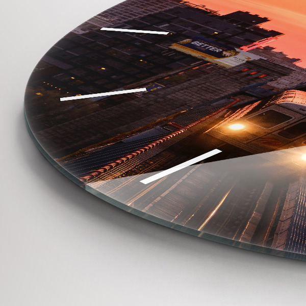 Wanduhr glas rund Benjamin-Franklin-Brücke