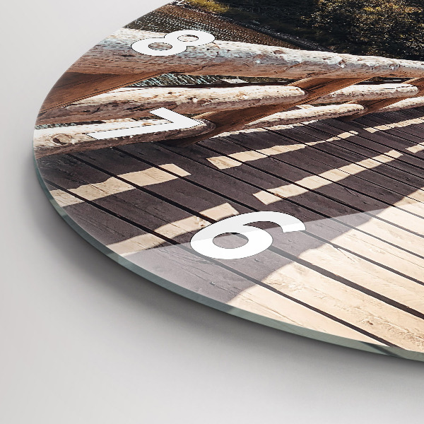 Wanduhr glas rund Berge im Yellowstone