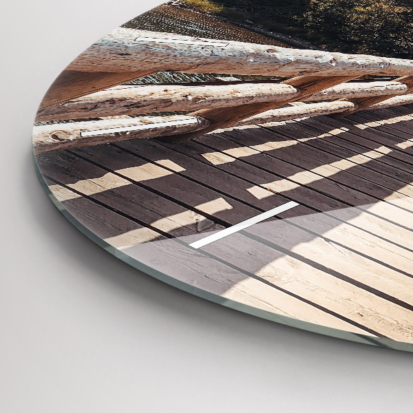 Wanduhr glas rund Berge im Yellowstone