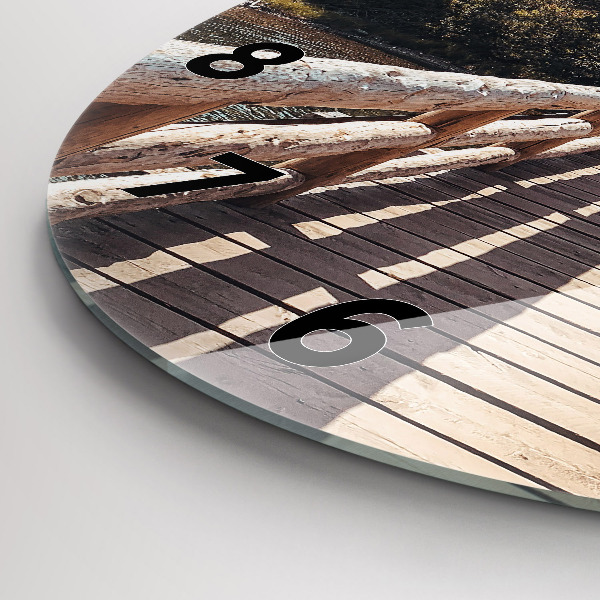 Wanduhr glas rund Berge im Yellowstone