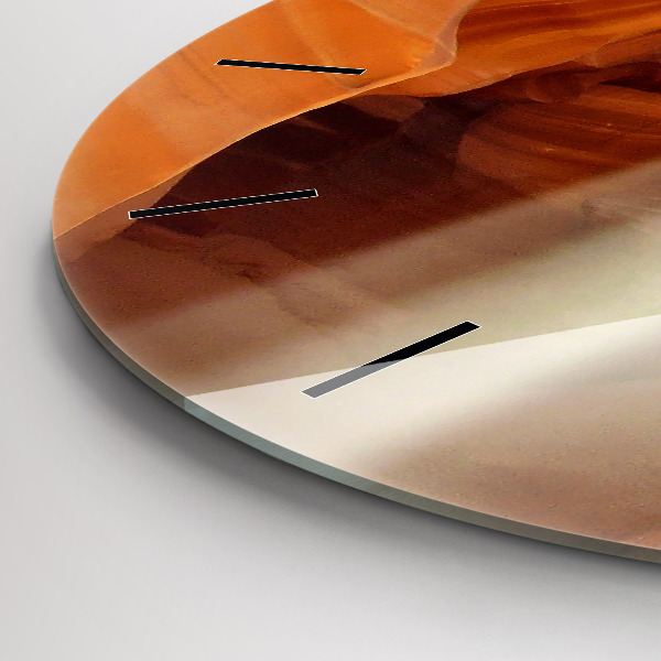 Wanduhr glas rund Wüstenschlucht