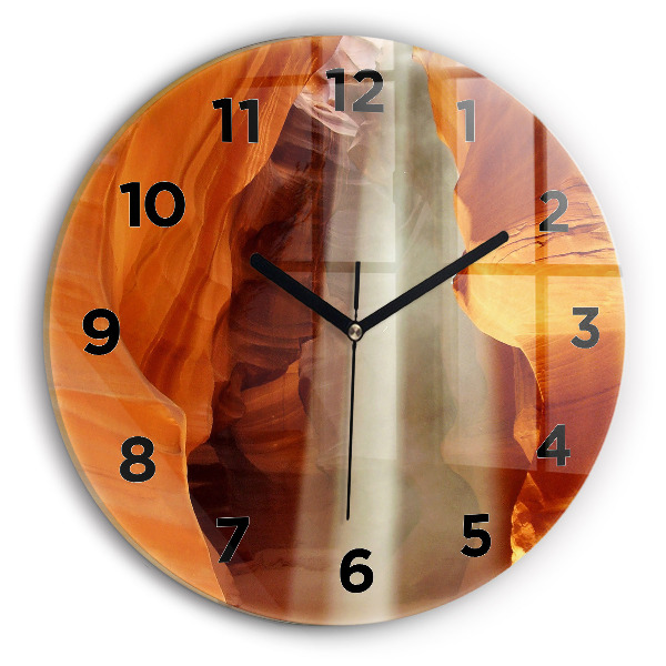 Wanduhr glas rund Wüstenschlucht