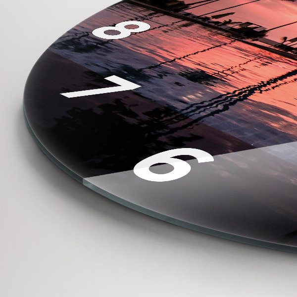 Wanduhr glas rund Palmen auf Hawaii