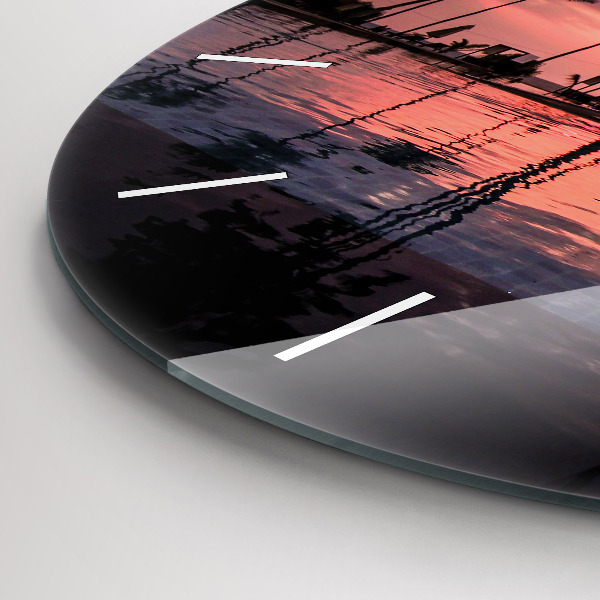 Wanduhr glas rund Palmen auf Hawaii