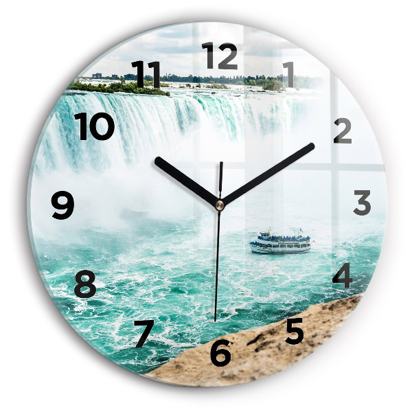 Wanduhr glas rund Niagara-Boot