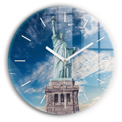 Wanduhr rund mit motiv Freiheitsstatue New York